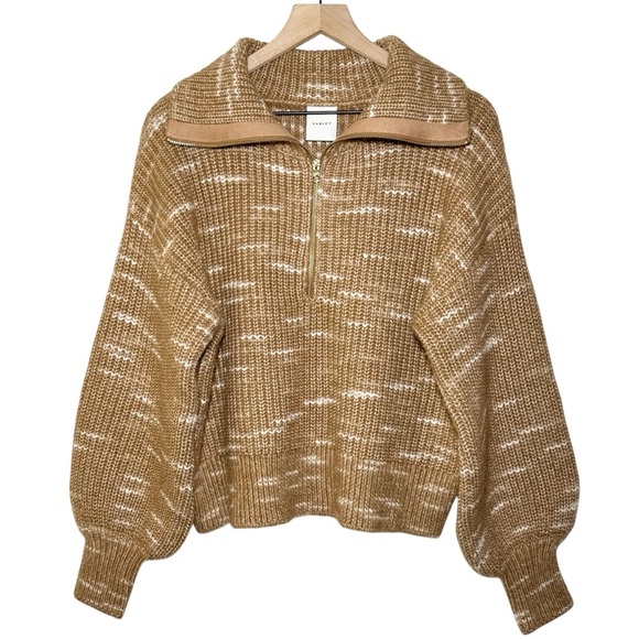 Varley Ridley Dalmation Half-Zip Knit in Golden Bronze/Egret - Picture 3 of 7